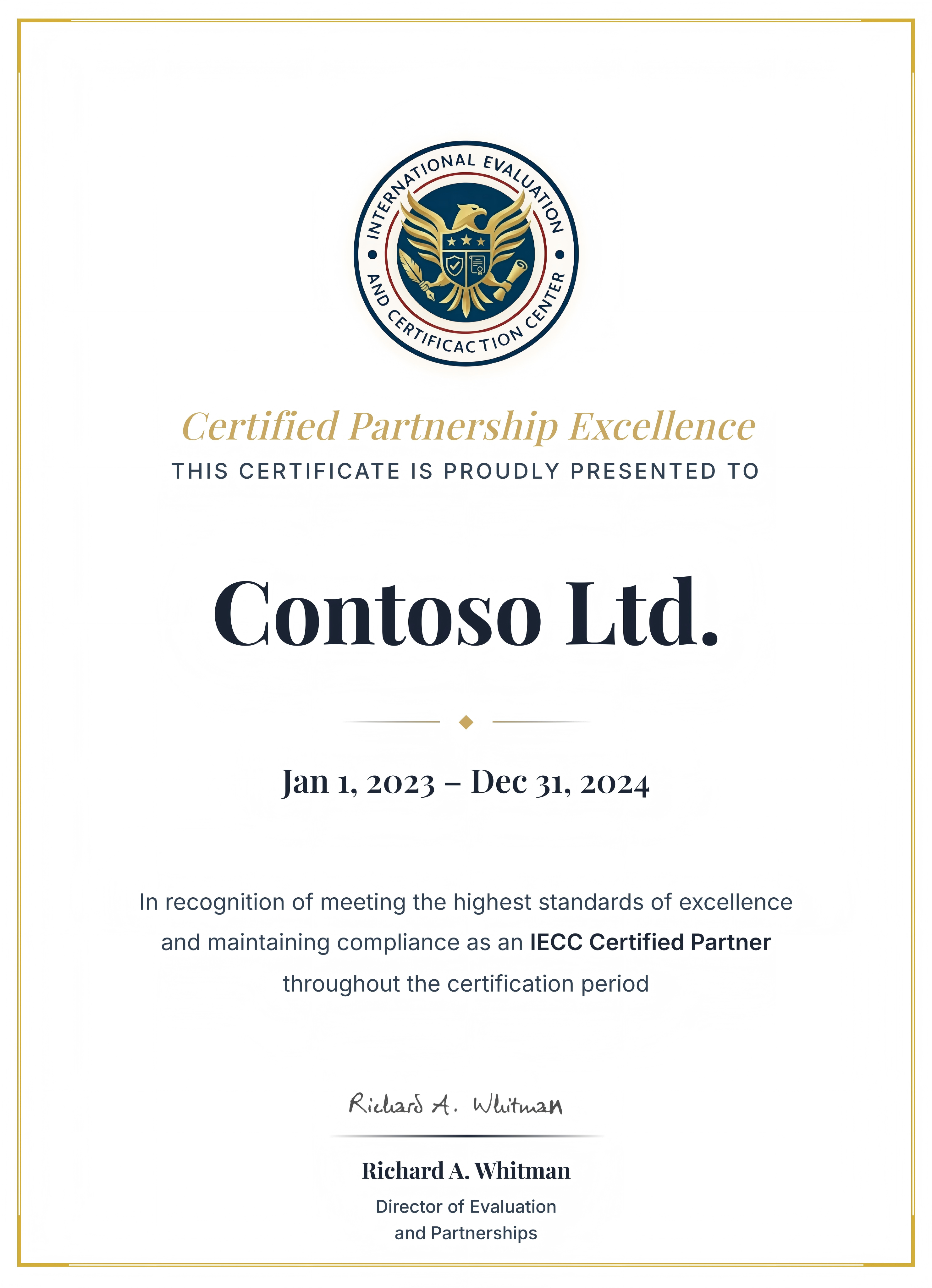 Authorization Certificate Sample